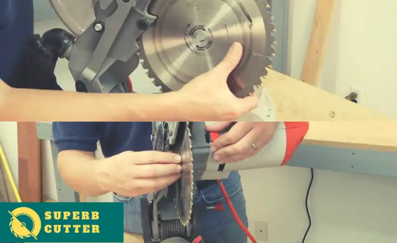 installing the miter saw blade and finishing the process
