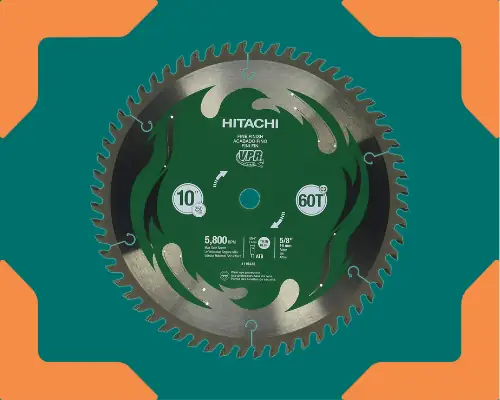 Hitachi 115435 10” 60T Fine Finish VPR Miter Saw Blade