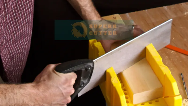 cutting a 45 degree angle with a miter box