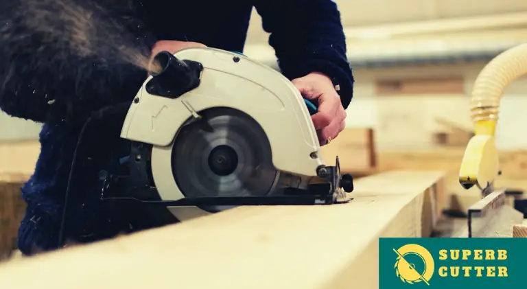 circular saw throwing out the dust while operating 